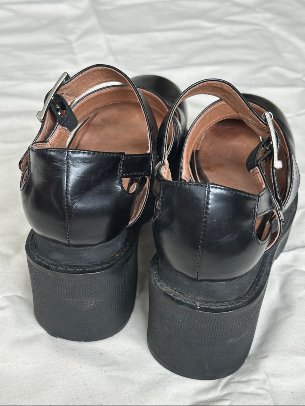 Jeffrey Campbell Black Triple-Strap Platform Mary Janes - Picture 7 of 11